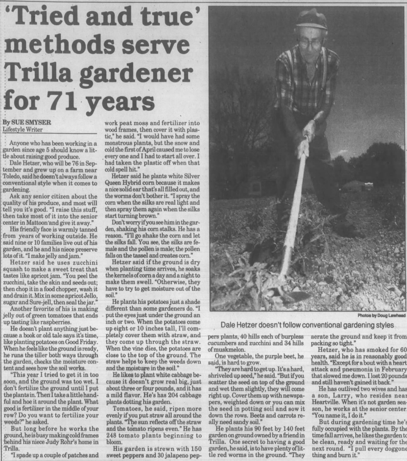 'Tried and true' methods serve Trilla gardener for 71 years